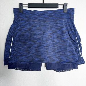 Athleta blue heathered running skort skirt shorts size medium